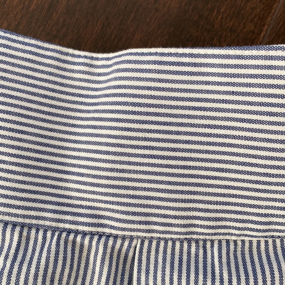 Rachel Rachel Roy blue and white striped seersucker midi wrap front skirt - Picture 3 of 4